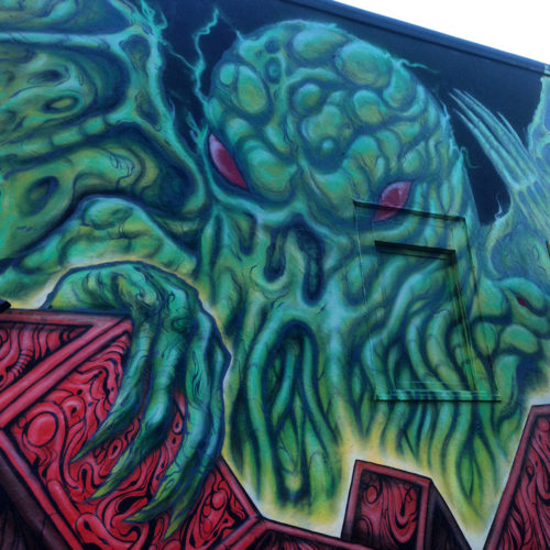 Giant Cthulhu mural Portland